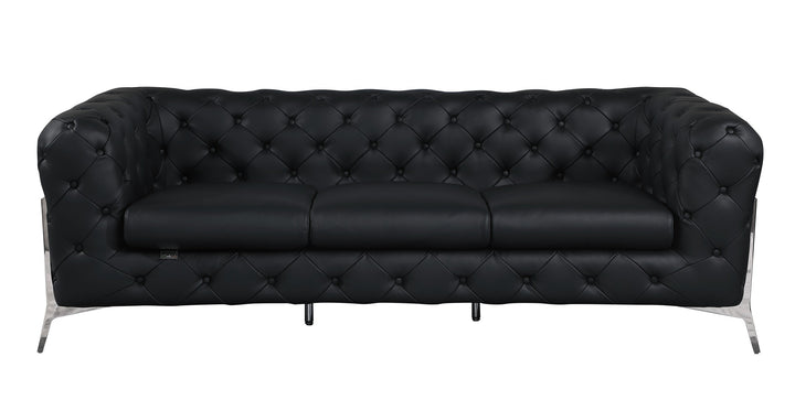 DivanItalia 970 Italian Leather Black Sofa