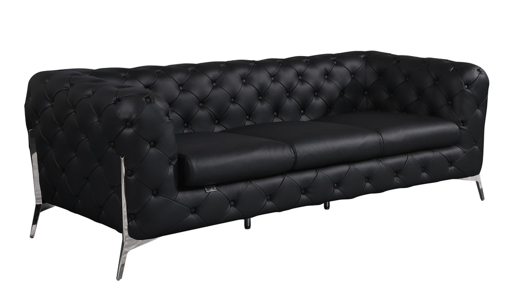 DivanItalia 970 Italian Leather Black Sofa - alternate view 6