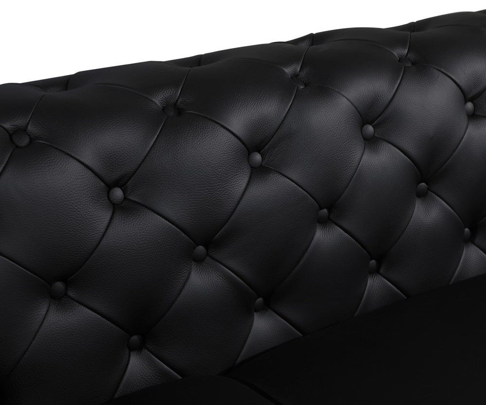 DivanItalia 970 Italian Leather Black Chair - alternate view 9