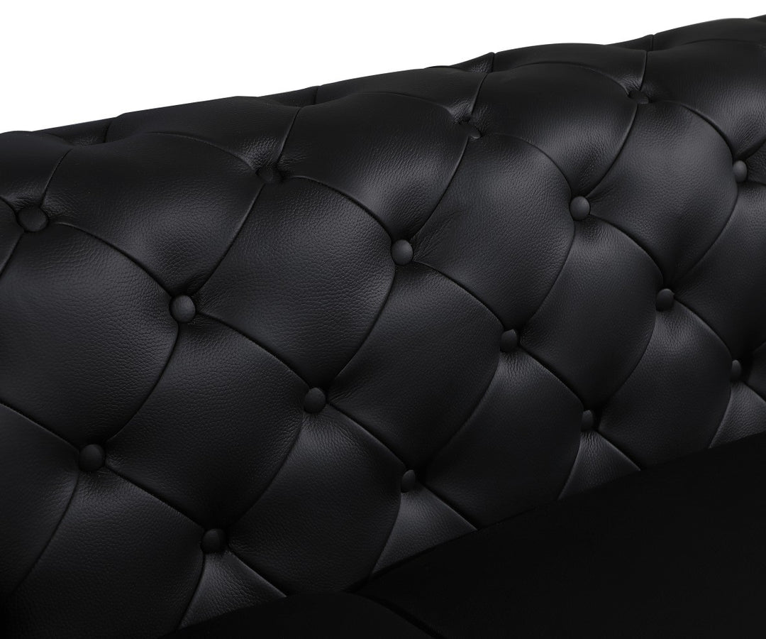 DivanItalia 970 Italian Leather Black Sofa