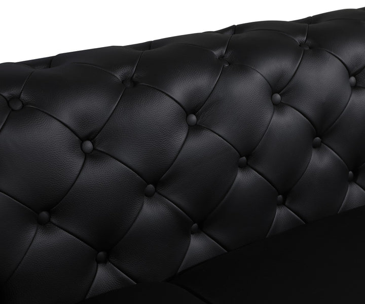 DivanItalia 970 Italian Leather Black Sofa