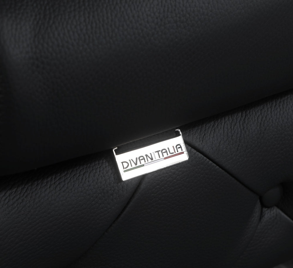 DivanItalia 970 Italian Leather Black Chair - alternate view 5