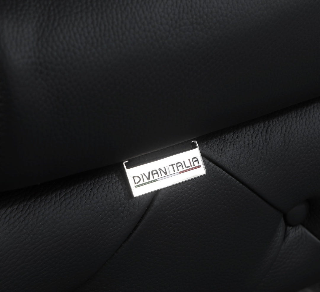 DivanItalia 970 Italian Leather Black Sofa