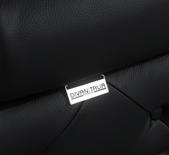 DivanItalia 970 Italian Leather Black Sofa
