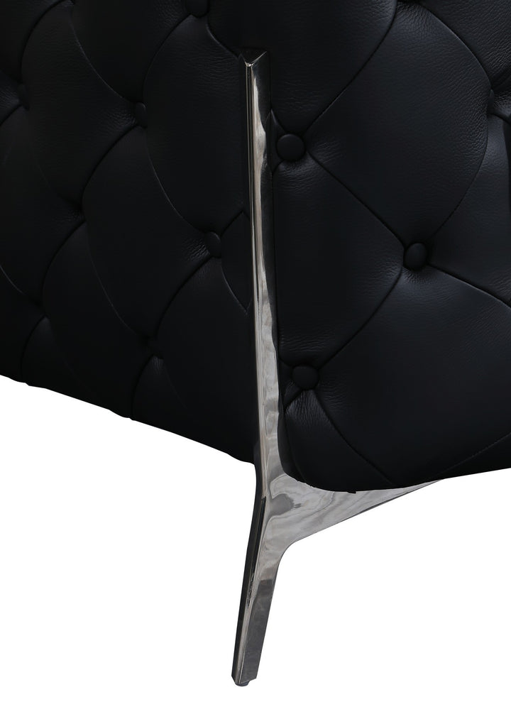DivanItalia 970 Italian Leather Black Chair