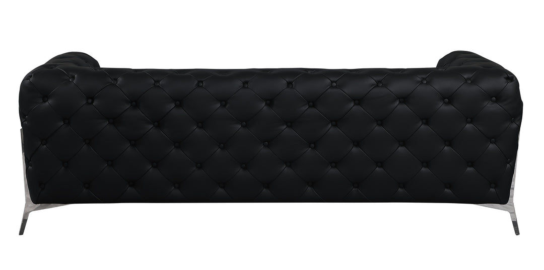 DivanItalia 970 Italian Leather Black Sofa