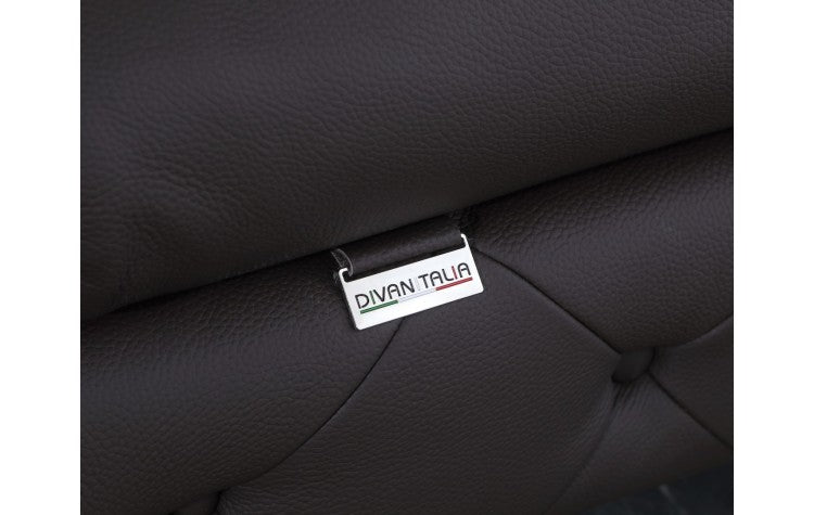 DivanItalia 970 Italian Leather Brown Chair - alternate view 6