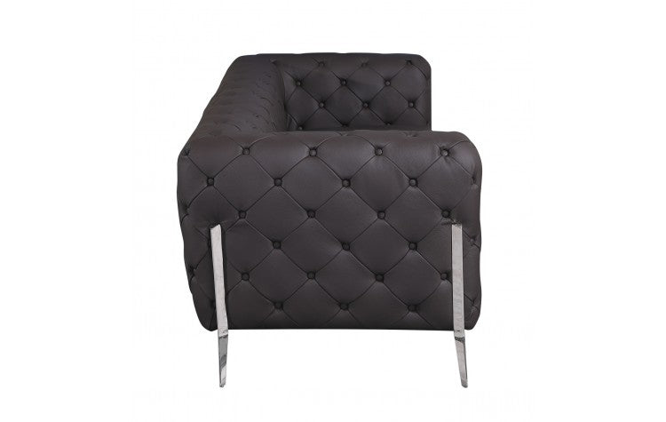 DivanItalia 970 Italian Leather Brown Chair - alternate view 8