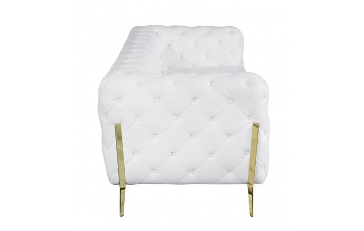 DivanItalia 970 Italian Leather White Chair - alternate view 4