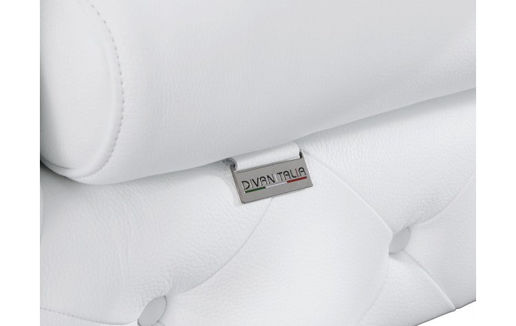 DivanItalia 970 Italian Leather White Chair - alternate view 6