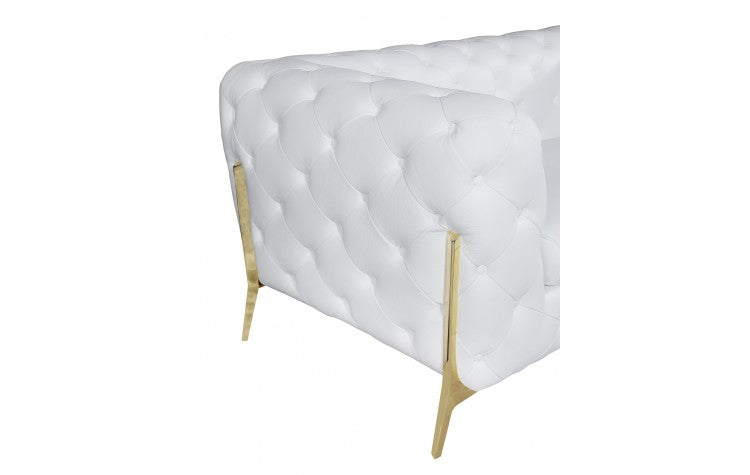 DivanItalia 970 Italian Leather White Chair - alternate view 5