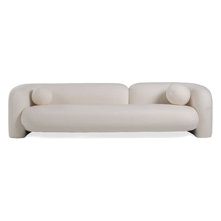 Khan Modern 4-Seater Off White Fabric Sofa