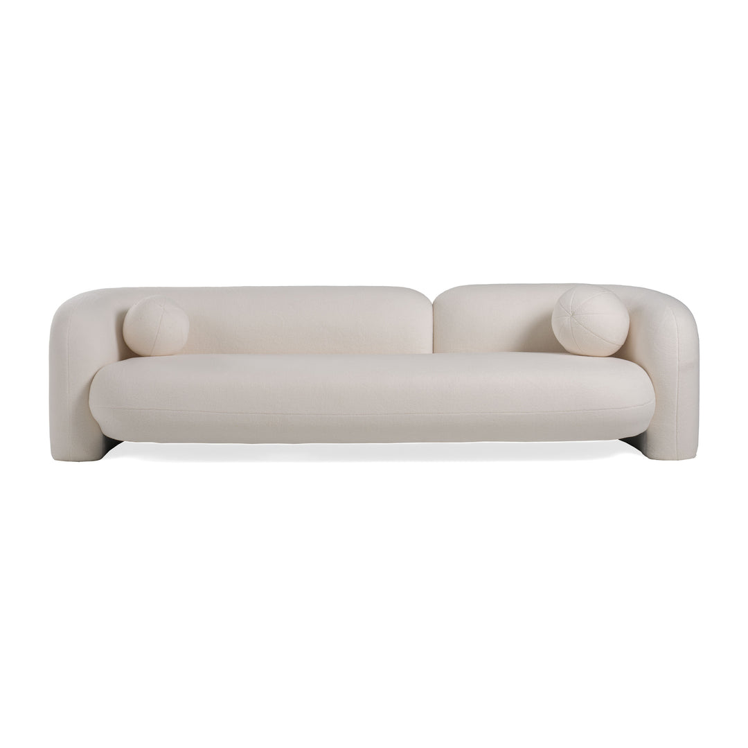 Khan Modern 4-Seater Off White Fabric Sofa
