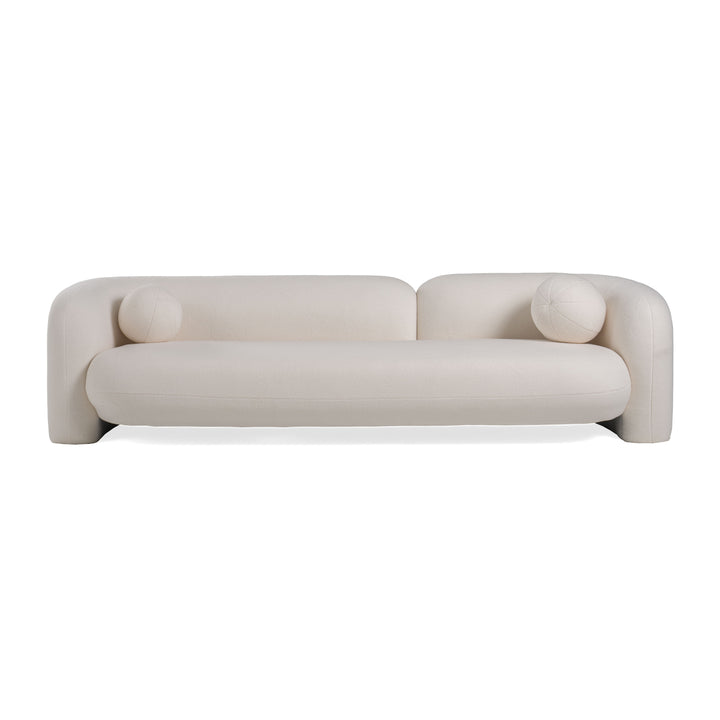 Khan Modern 4-Seater Off White Fabric Sofa