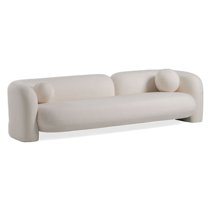 Khan Modern 4-Seater Off White Fabric Sofa