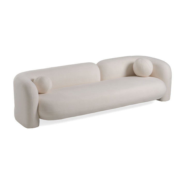 Khan Modern 4-Seater Off White Fabric Sofa