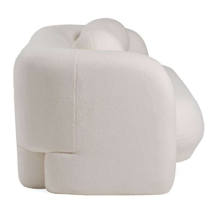 Khan Modern 4-Seater Off White Fabric Sofa