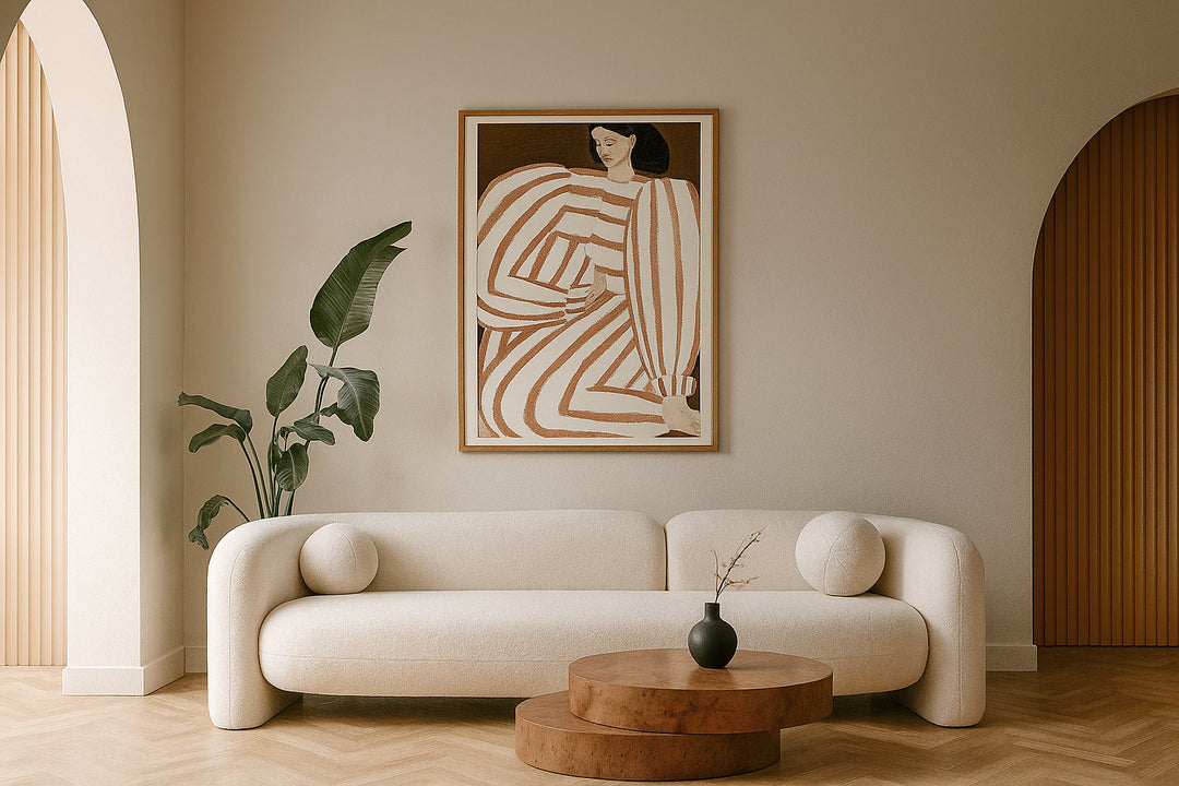 Khan Modern 4-Seater Off White Fabric Sofa