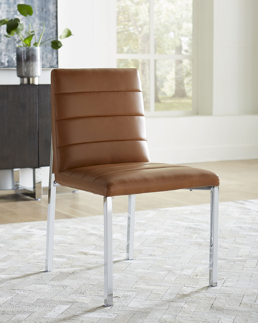 Modus Furniture 1A8366M Amalfi Metal Back Chair In Cognac