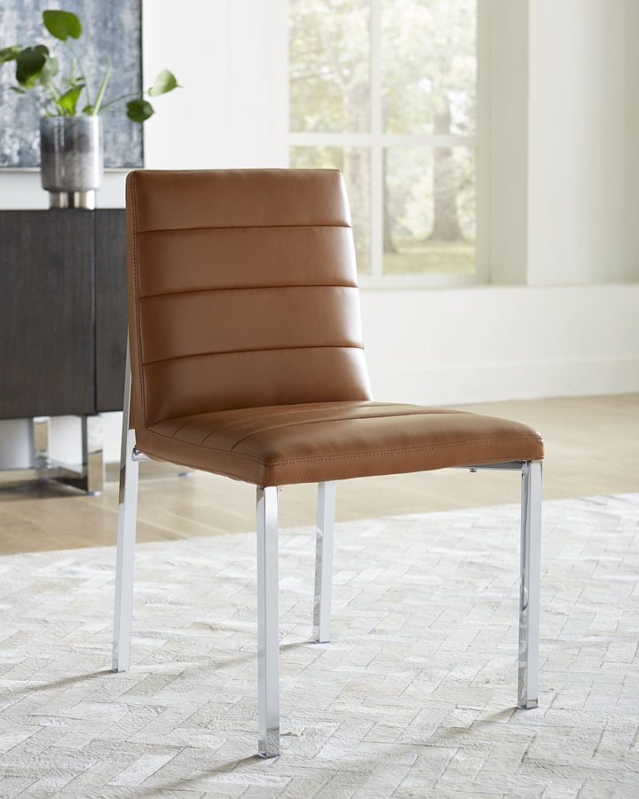 Modus Furniture 1A8366M Amalfi Metal Back Chair In Cognac