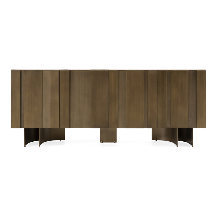 Kiefer - Modern Faux Travertine Ceramic + Bronze Buffet