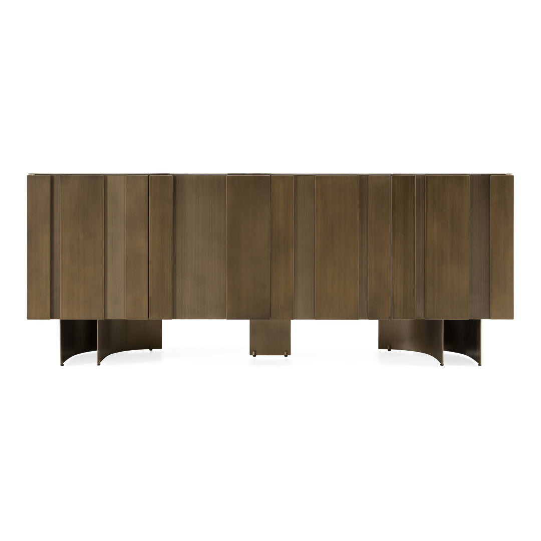 Kiefer - Modern Faux Travertine Ceramic + Bronze Buffet