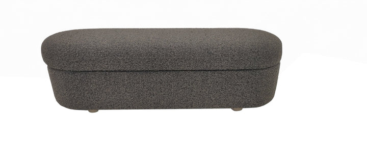 Kiki Upholstered Hinged Storage Bench in Pumpernickel Boucle Benches modern furniture Contempo Furniture