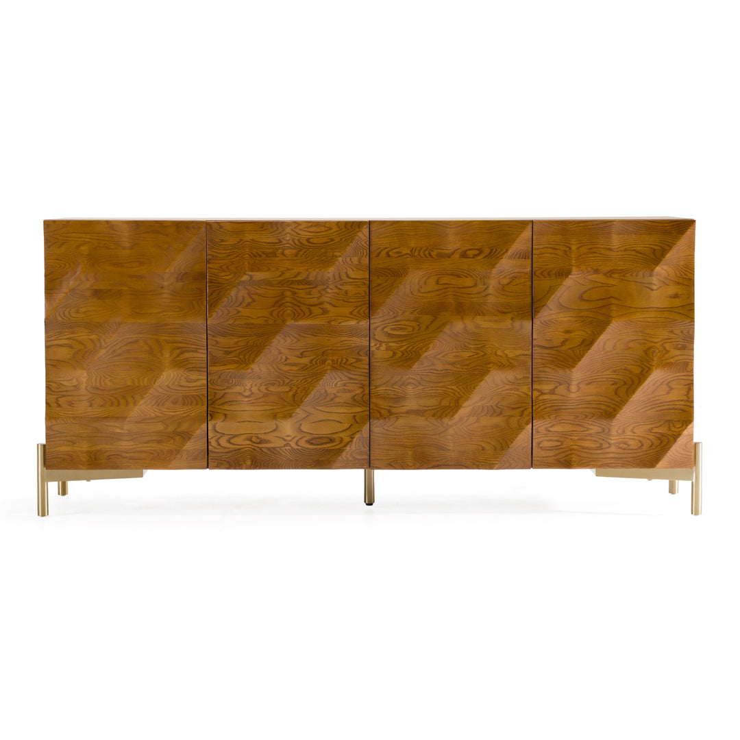 Killeen  Modern Gold + Walnut Buffet