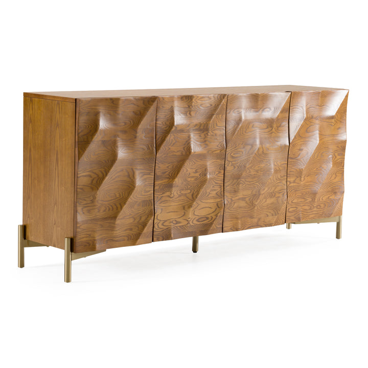 Killeen  Modern Gold + Walnut Buffet