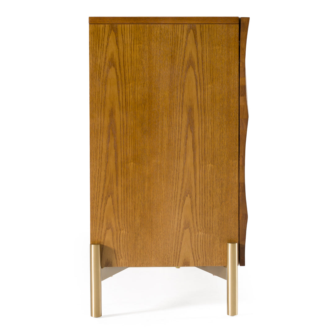 Killeen  Modern Gold + Walnut Buffet