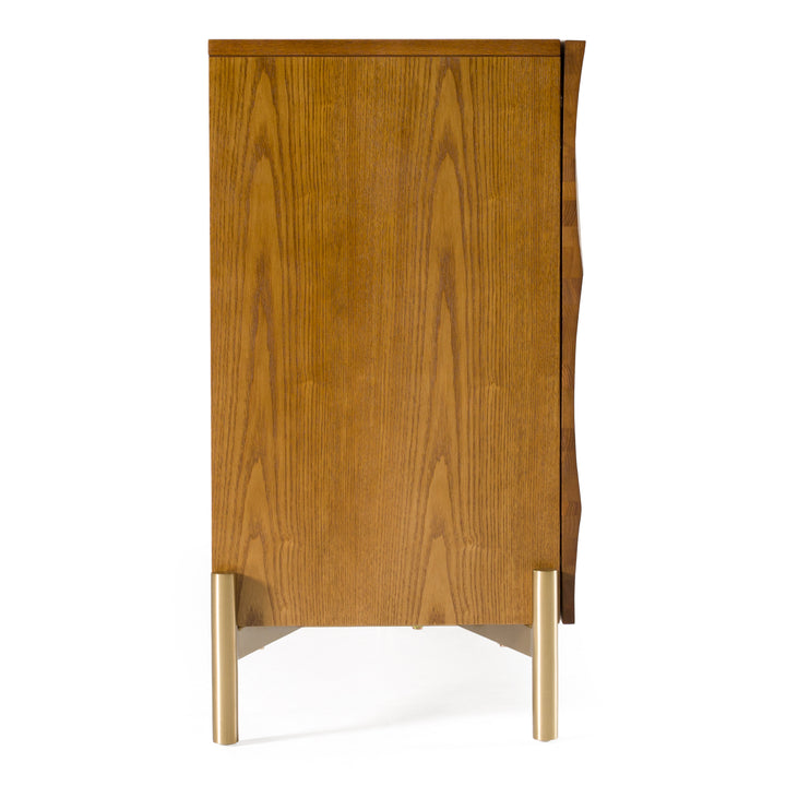 Killeen  Modern Gold + Walnut Buffet