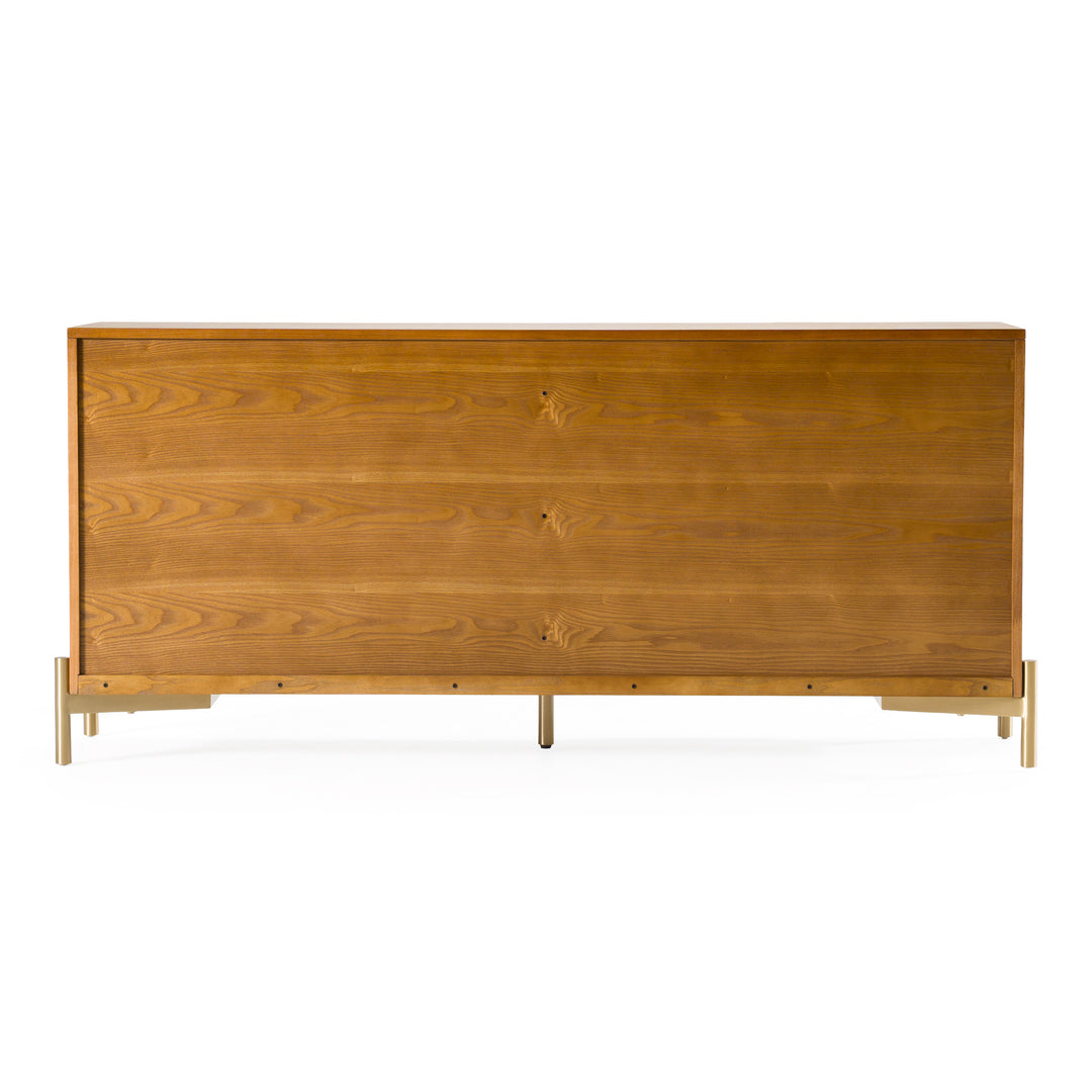 Killeen  Modern Gold + Walnut Buffet