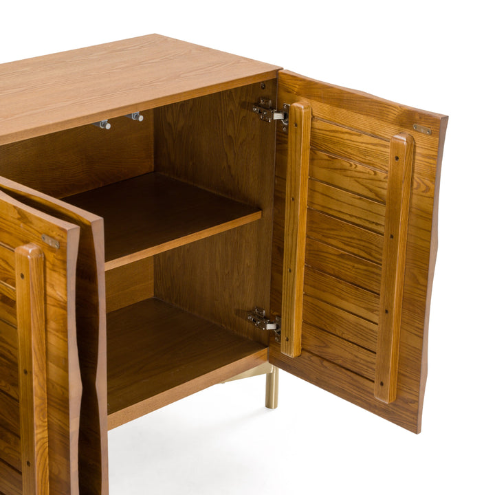 Killeen - Modern Gold + Walnut Buffet