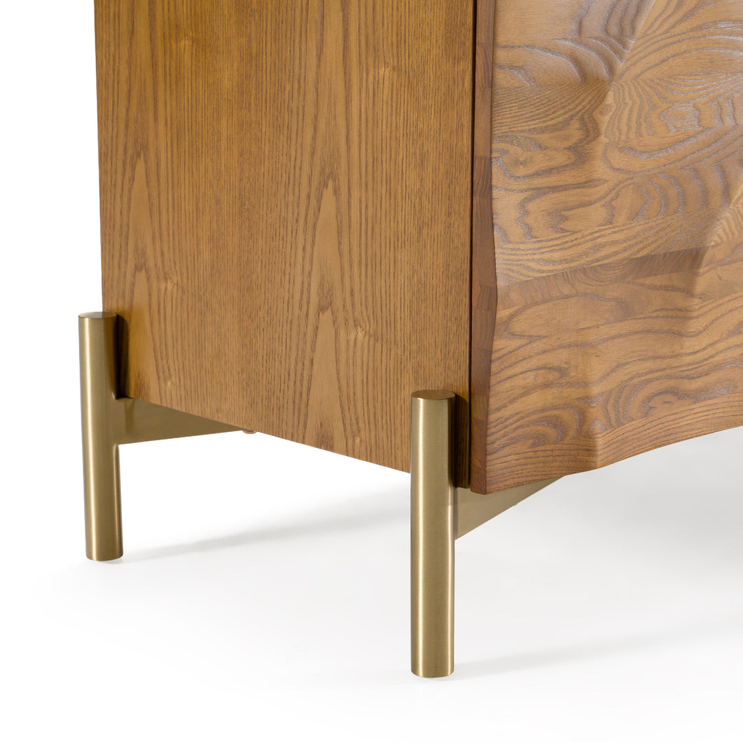 Killeen  Modern Gold + Walnut Buffet