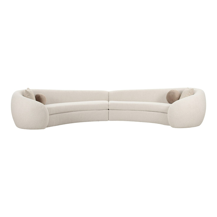 Kilmer Modern Off-White Curved Fabric Sectional Sofa