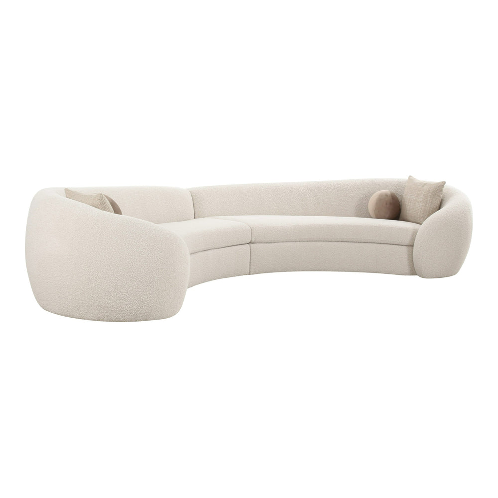 Kilmer Modern Off-White Curved Fabric Sectional Sofa - View 16