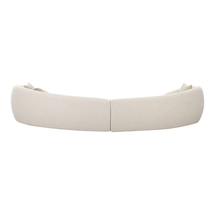 Kilmer Modern Off-White Curved Fabric Sectional Sofa