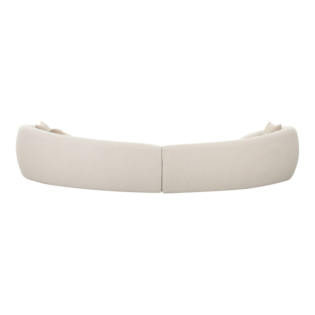 Kilmer Modern Off-White Curved Fabric Sectional Sofa