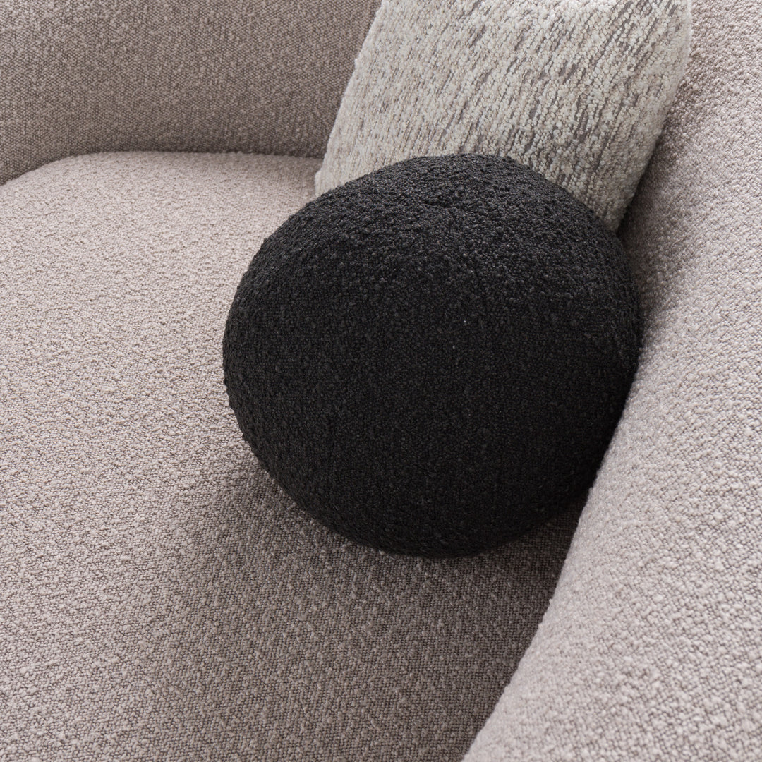 Kilmer Modern Grey Curved Fabric Sectional Sofa
