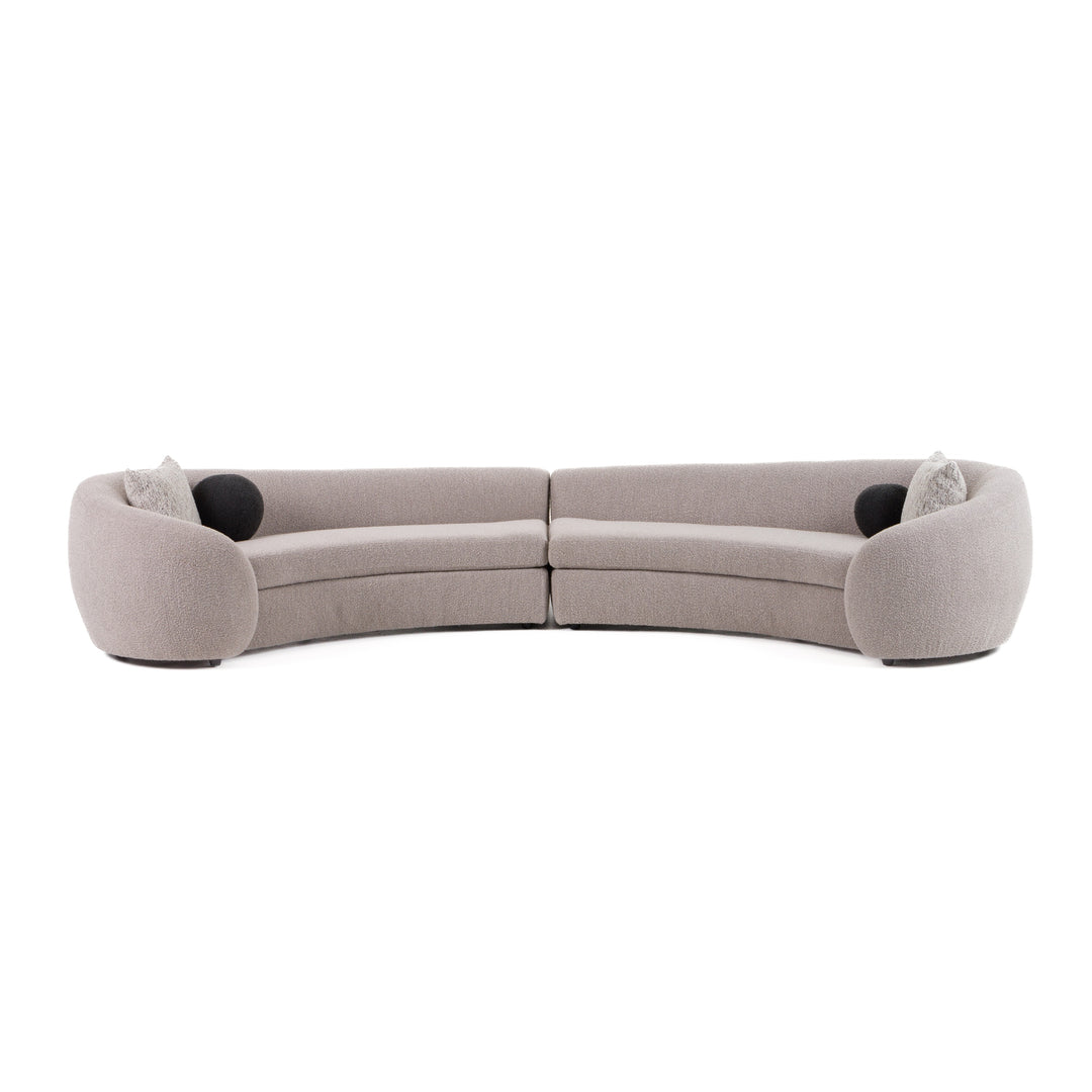 Kilmer Modern Grey Curved Fabric Sectional Sofa