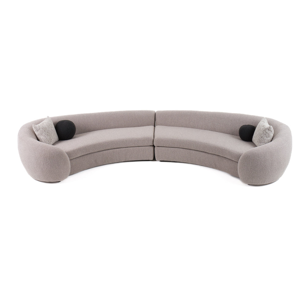 Kilmer Modern Grey Curved Fabric Sectional Sofa - View 3