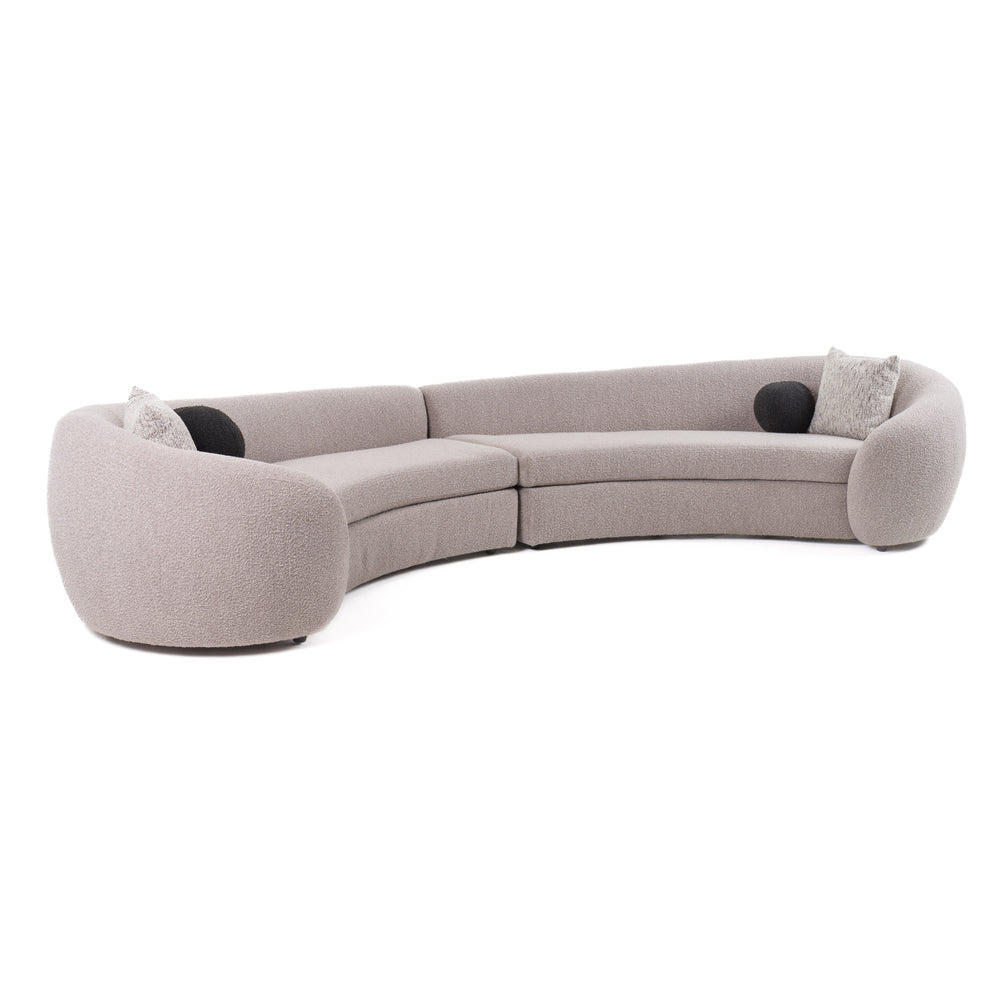 Kilmer Modern Grey Curved Fabric Sectional Sofa - View 4