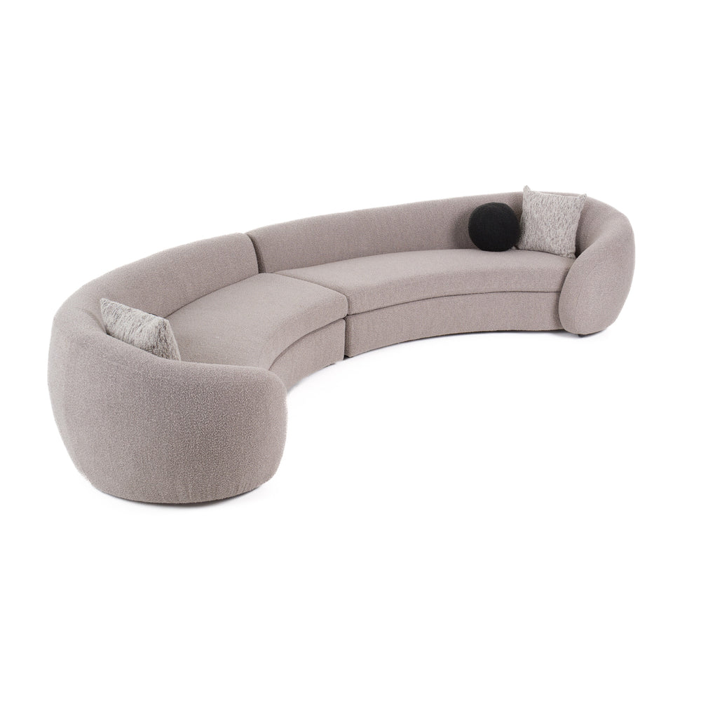 Kilmer Modern Grey Curved Fabric Sectional Sofa - View 5