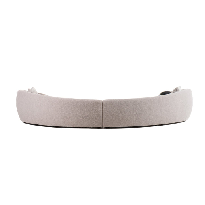 Kilmer Modern Grey Curved Fabric Sectional Sofa