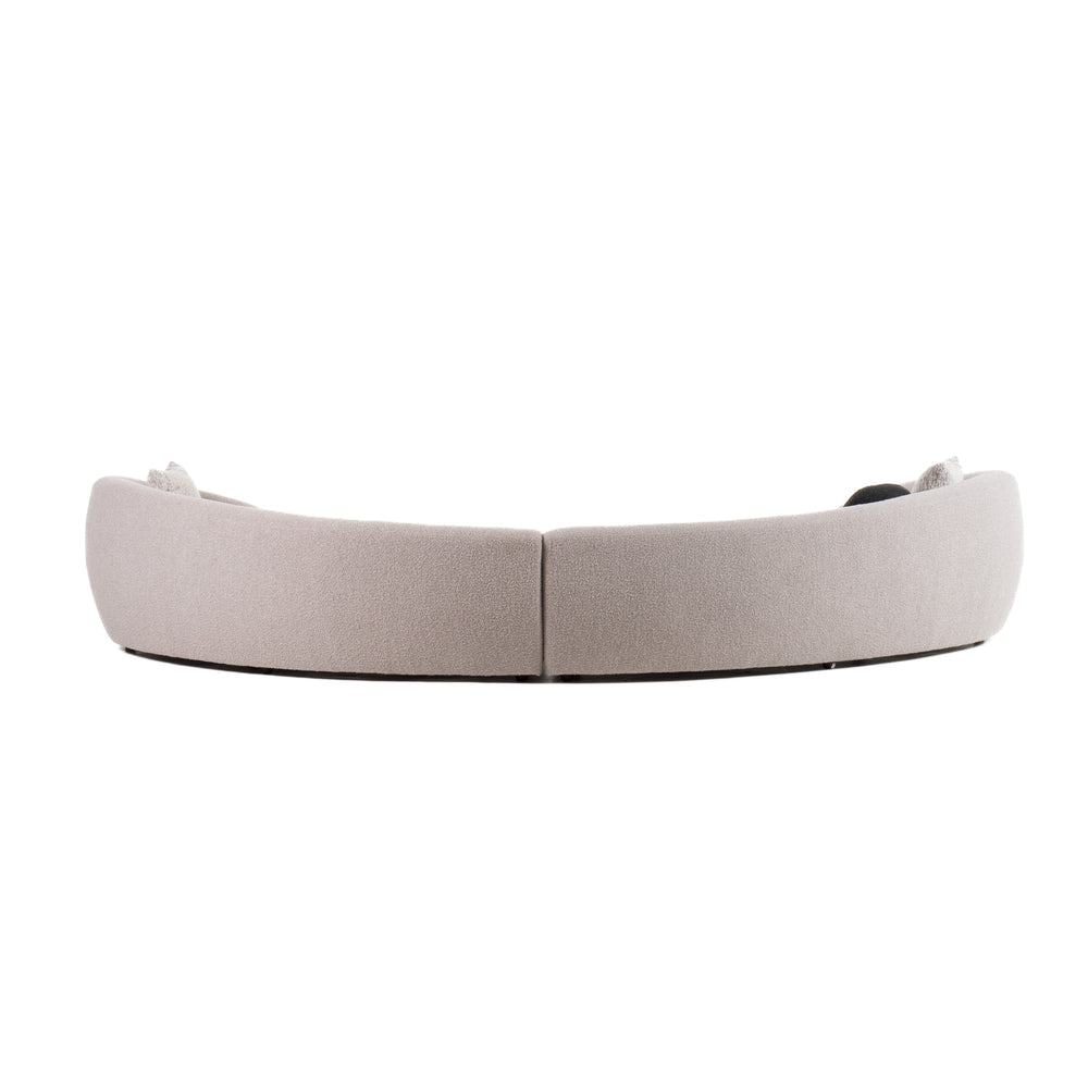 Kilmer Modern Grey Curved Fabric Sectional Sofa - View 6