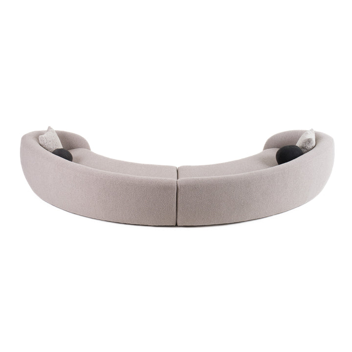 Kilmer Modern Grey Curved Fabric Sectional Sofa