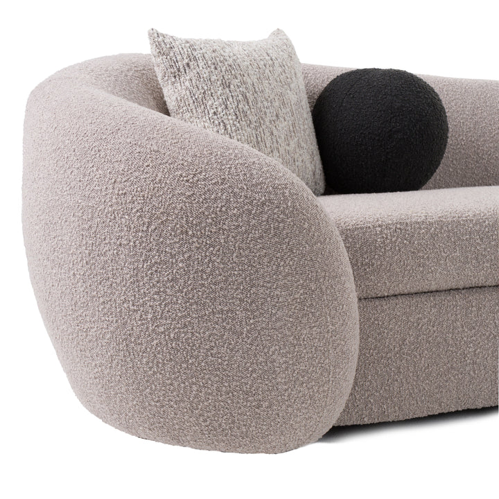 Kilmer Modern Grey Curved Fabric Sectional Sofa