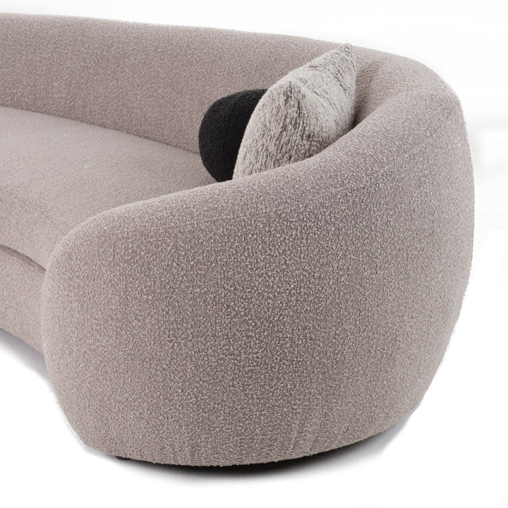Kilmer Modern Grey Curved Fabric Sectional Sofa