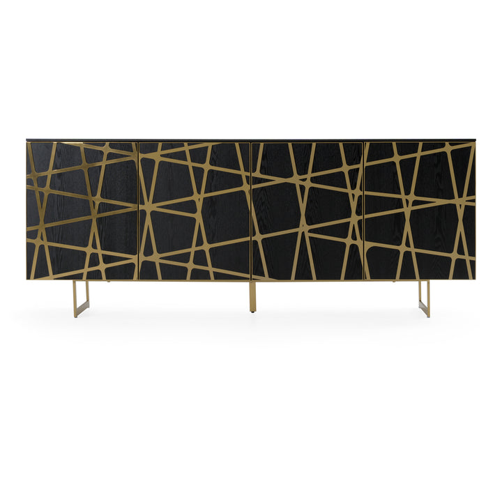Kilson - Modern Black Oak &amp; Champagne Gold Buffet