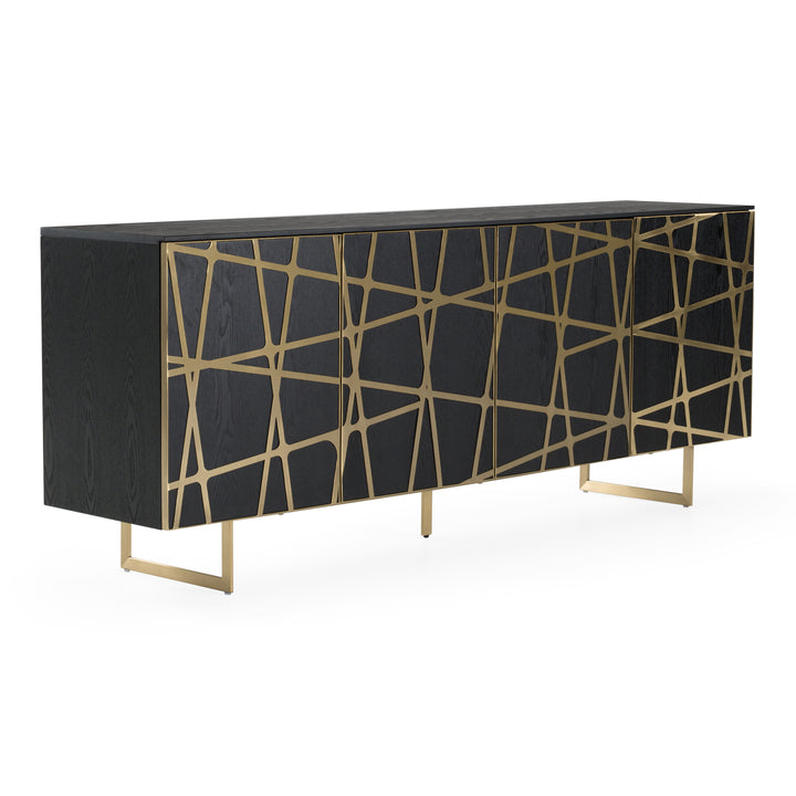 Kilson - Modern Black Oak &amp; Champagne Gold Buffet